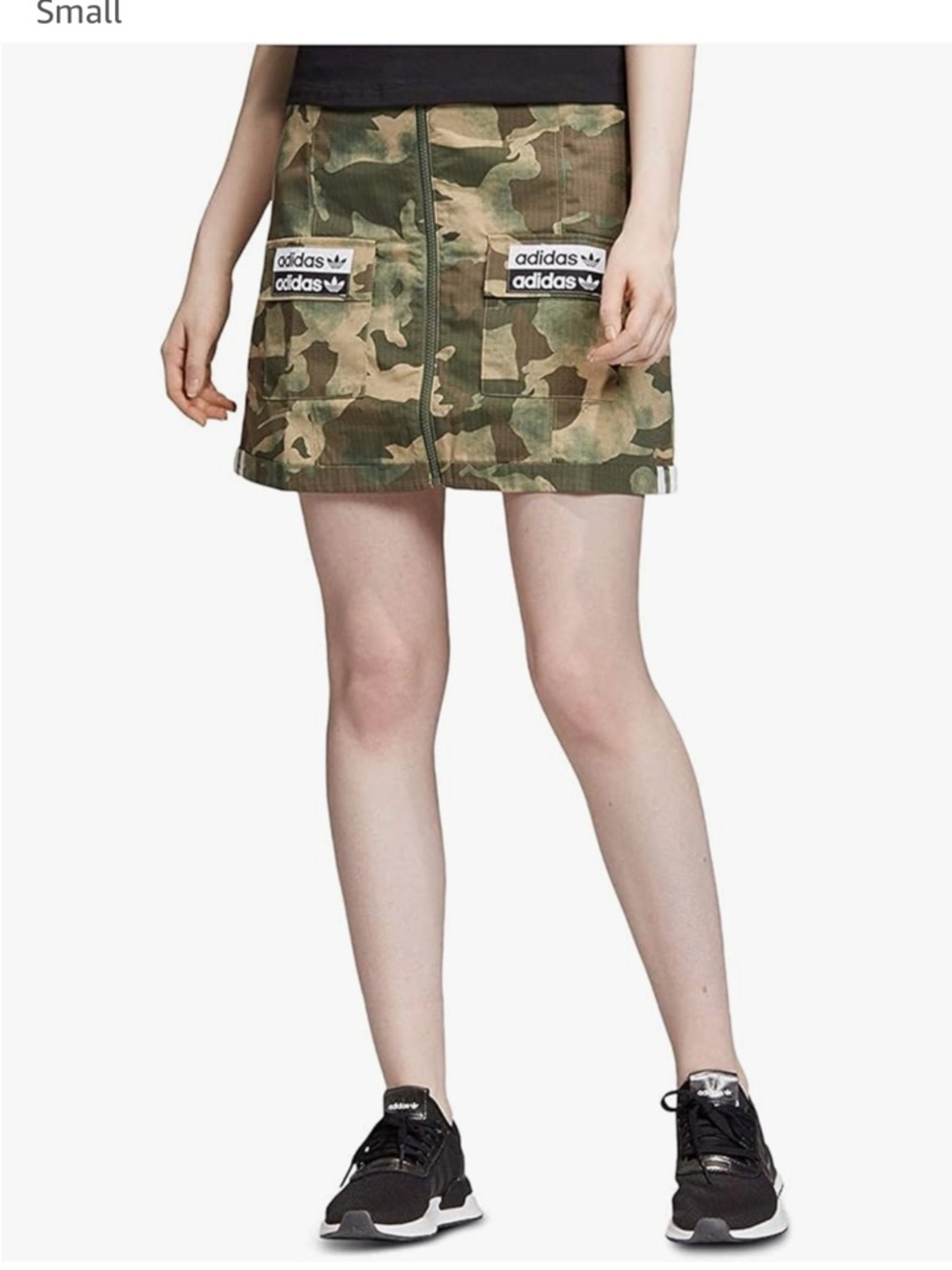 Adidas Originals Camo Mini Full Length Zip Brown Green S